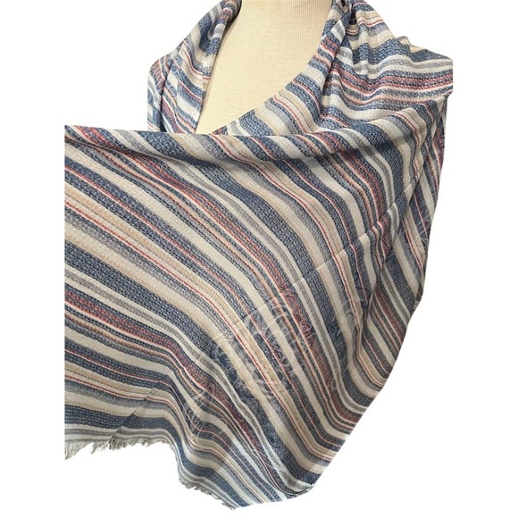 Bayberry Road Women's Striped Rectangle Scarf Multicolor Fall Accessory - Picture 4 of 10